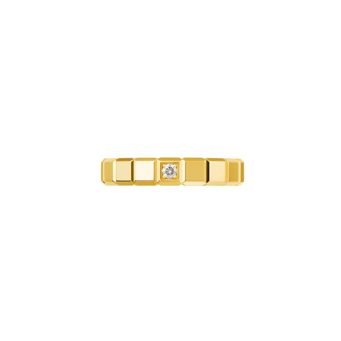 Ice Cube Ethical Yellow Gold Diamond Accent Ring
