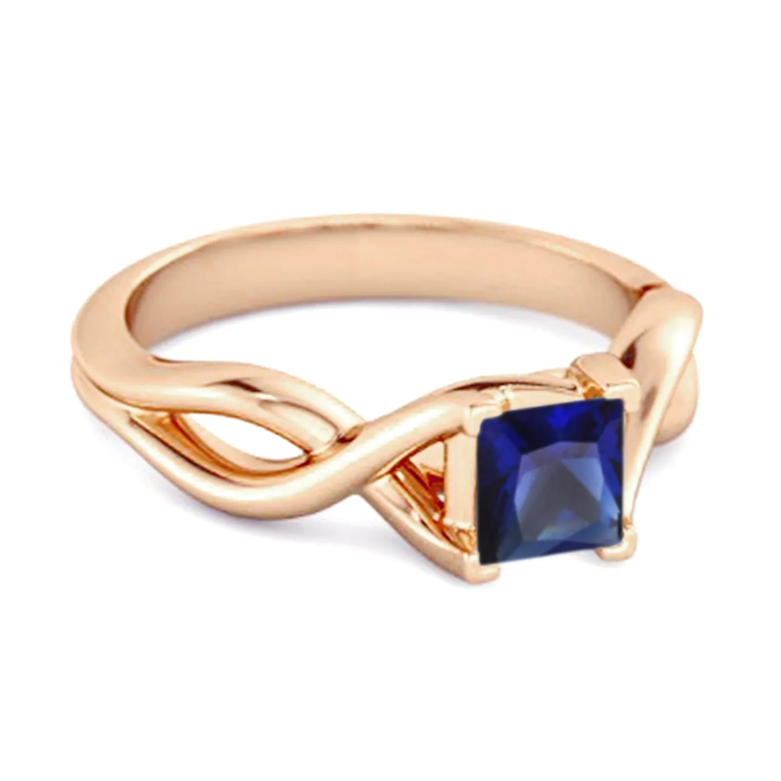 Infinity Band 925 Sterling Silver Square Cut 0.50 Ctw Women Wedding Ring