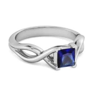 Infinity Band 925 Sterling Silver Square Cut 0.50 Ctw Women Wedding Ring
