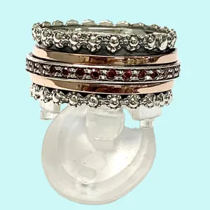 Israel spinner ring for woman .  Fidget Meditation ring. Love & blessings rings. Turquoises, opals, cz zircons