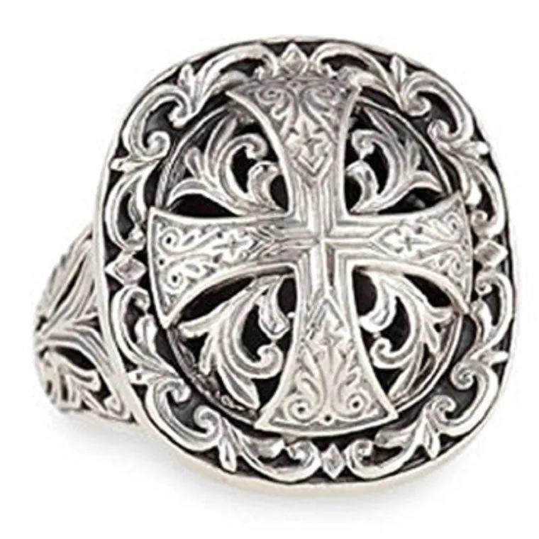 Konstantino Women's 925 Sterling Silver Maltese Cross Ring