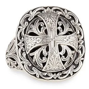Konstantino Women's 925 Sterling Silver Maltese Cross Ring