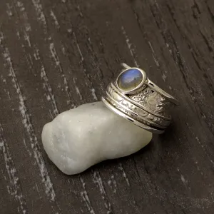 Labradorite Meditation Fidget Spinner Ring