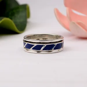 Lapis Multi Band Meditation Fidget Spinner Ring