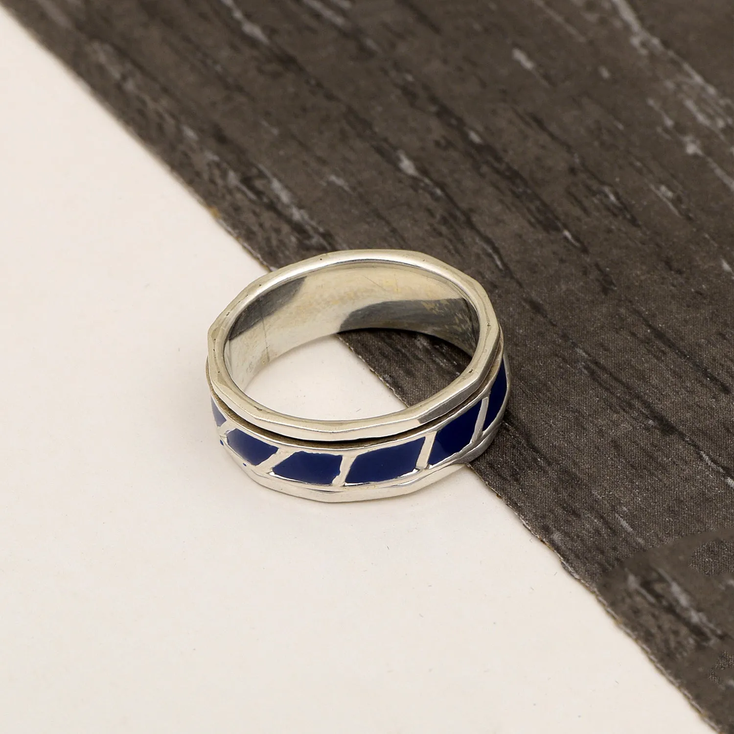 Lapis Multi Band Meditation Fidget Spinner Ring