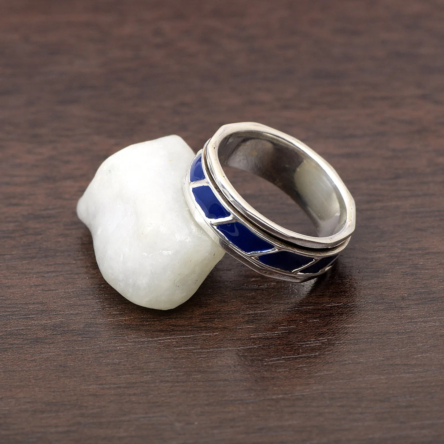 Lapis Multi Band Meditation Fidget Spinner Ring