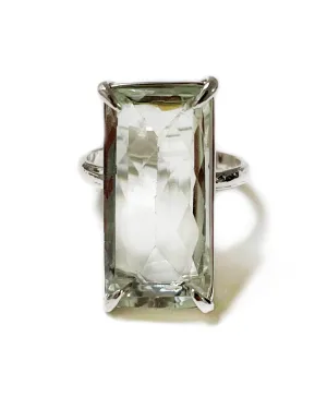 Large Shimmer Ring in Prasiolite