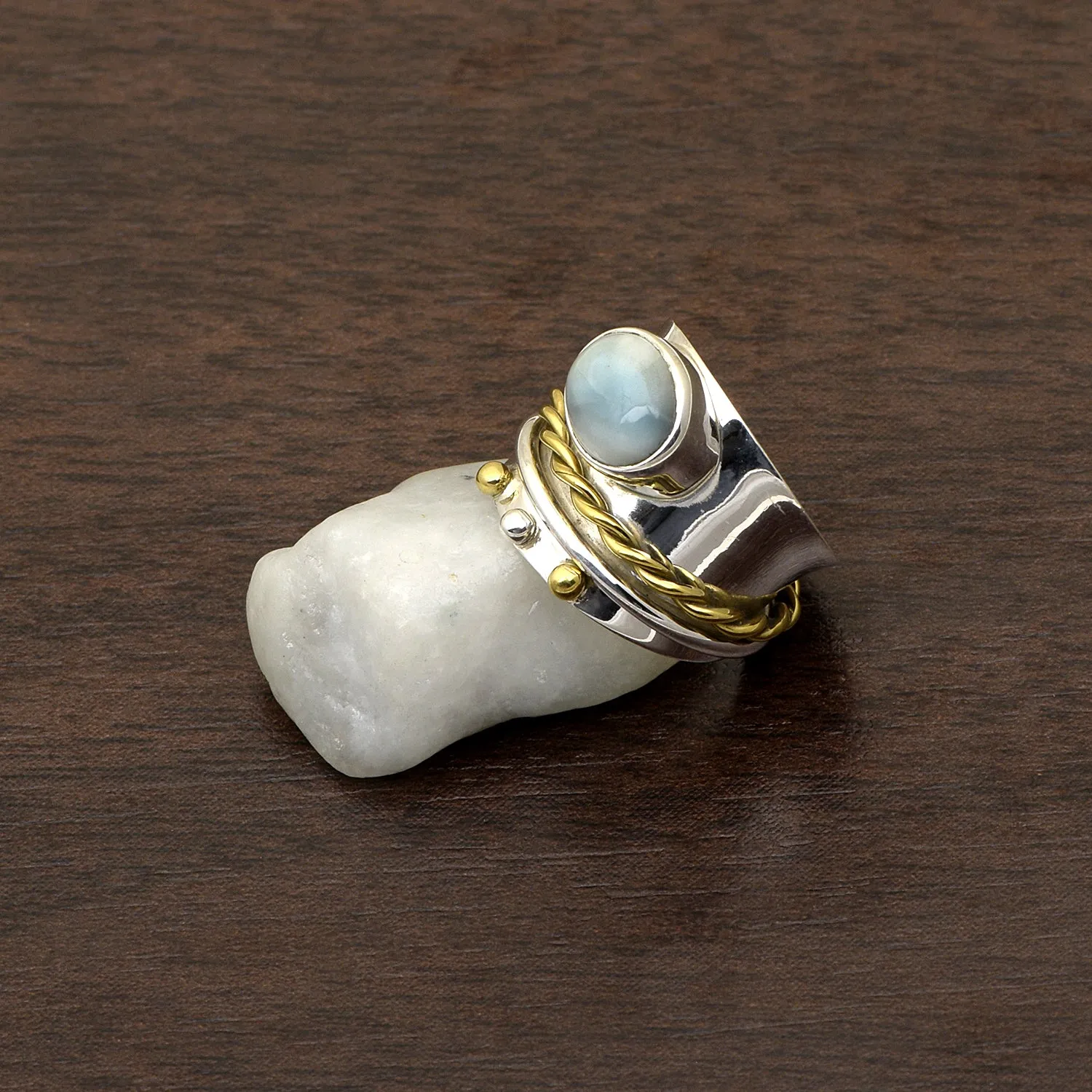 Larimar Meditation Spinner Ring