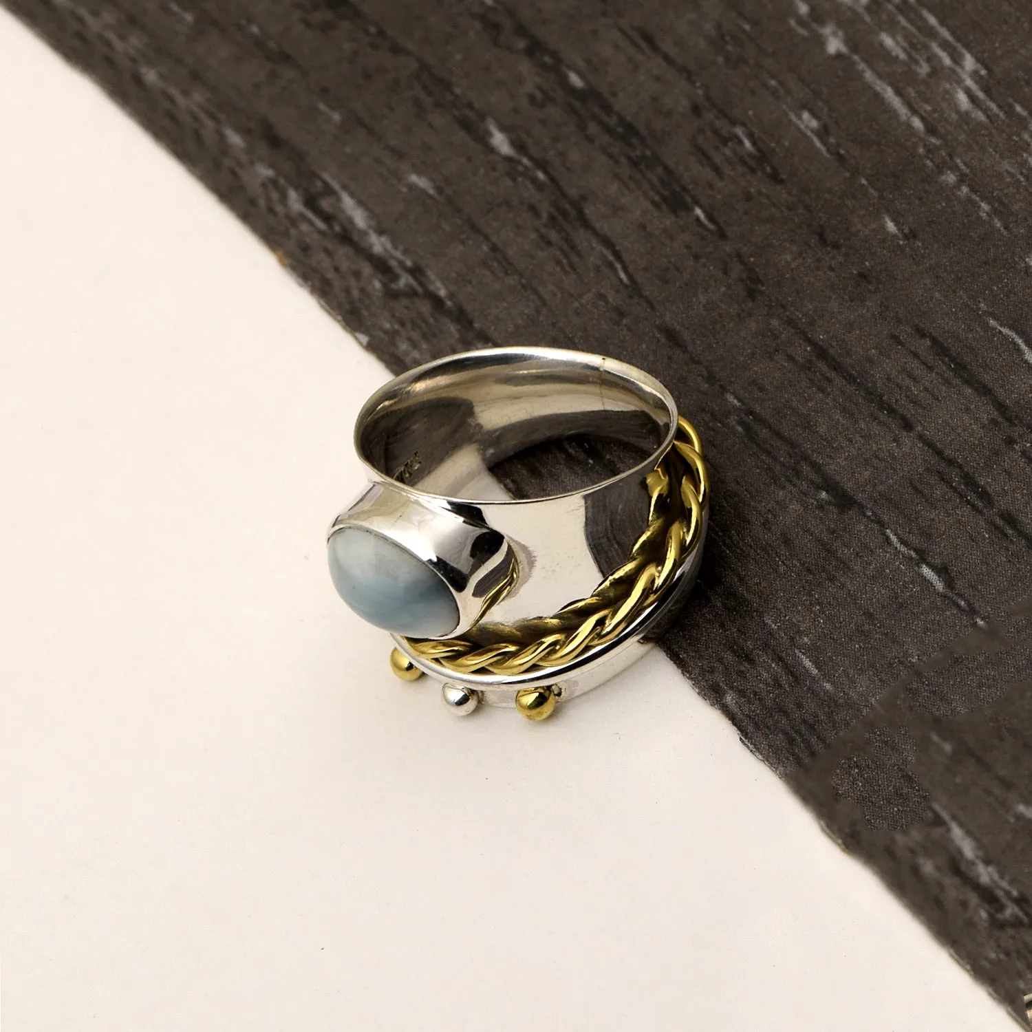 Larimar Meditation Spinner Ring