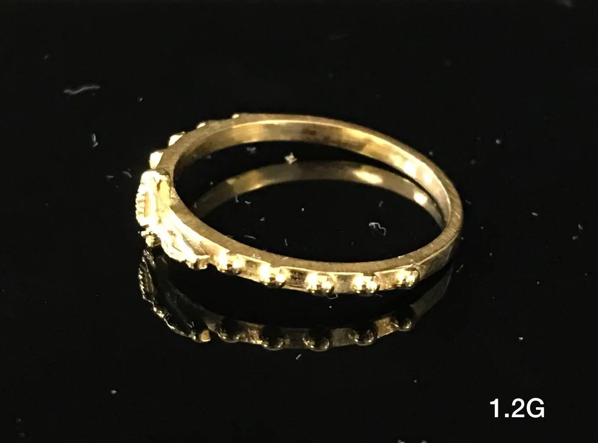 Light weight ring with crucifix 10K solid gold