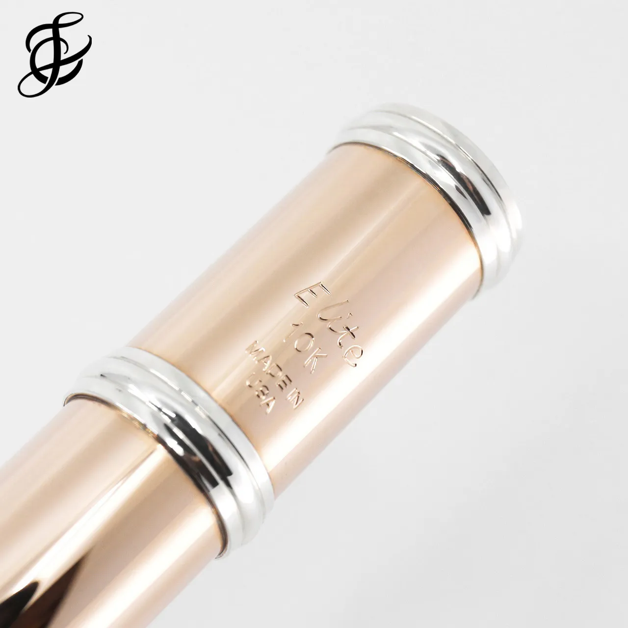 Lillian Burkart "Elite Model" Flute in 10K Gold with Silver Keys - New