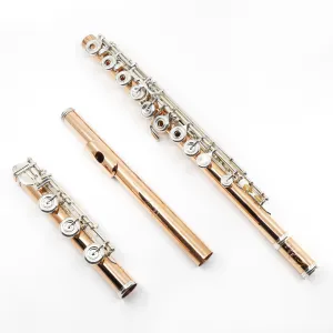 Lillian Burkart "Elite Model" Flute in 10K Gold with Silver Keys - New