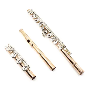 Lillian Burkart "Elite Model" Flute in 14K Gold with Silver Keys and 14K Tone Holes - New