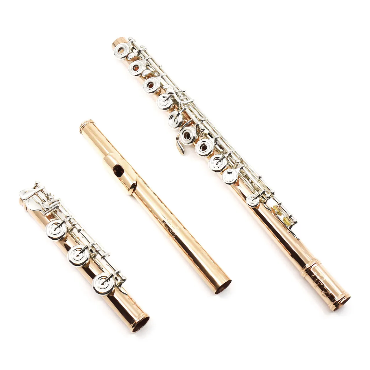 Lillian Burkart "Elite Model" Flute in 14K Gold with Silver Keys and 14K Tone Holes - New
