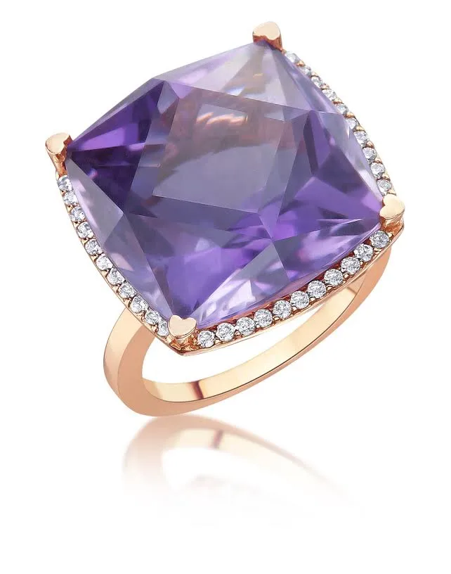 Lisa Nik Fancy Cut Amethyst Ring