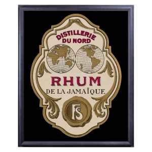 Lithograph of Antique Rum Label from the French West Indies in New Framing
