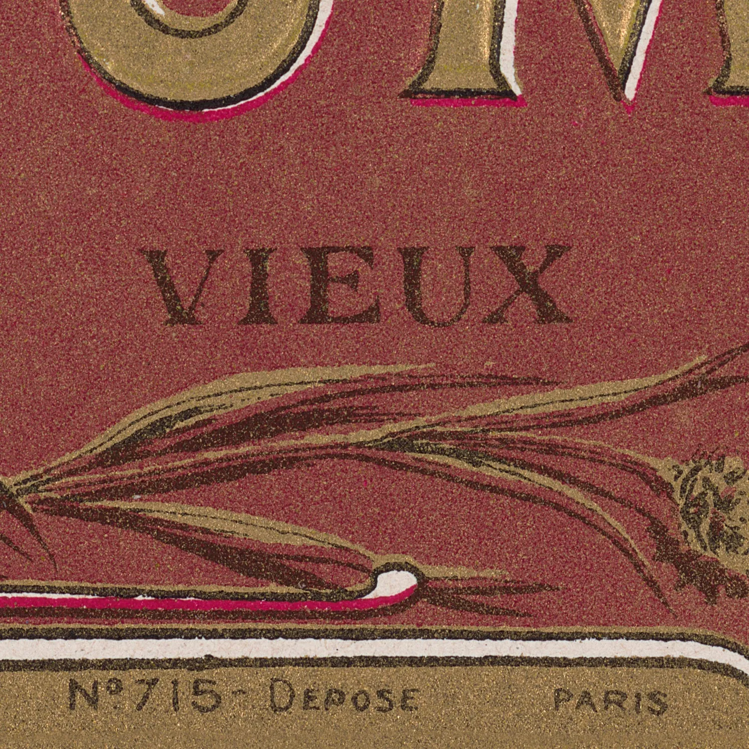 Lithograph of Antique Rum Label from the French West Indies in New Framing