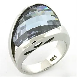 LOAS774 Rhodium 925 Sterling Silver Ring with AAA Grade CZ in Light Amethyst