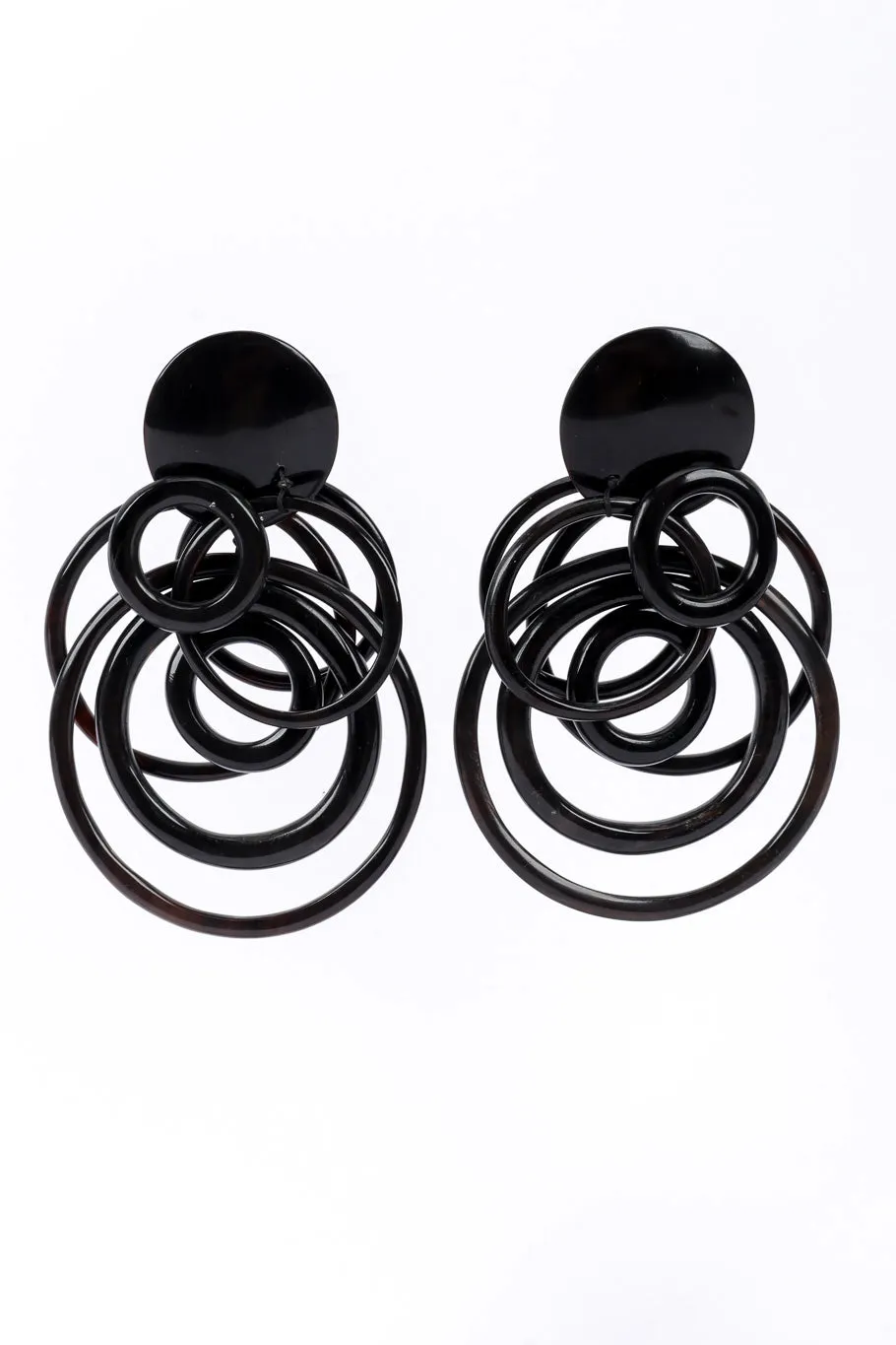 Lucite Rings Drop Earrings