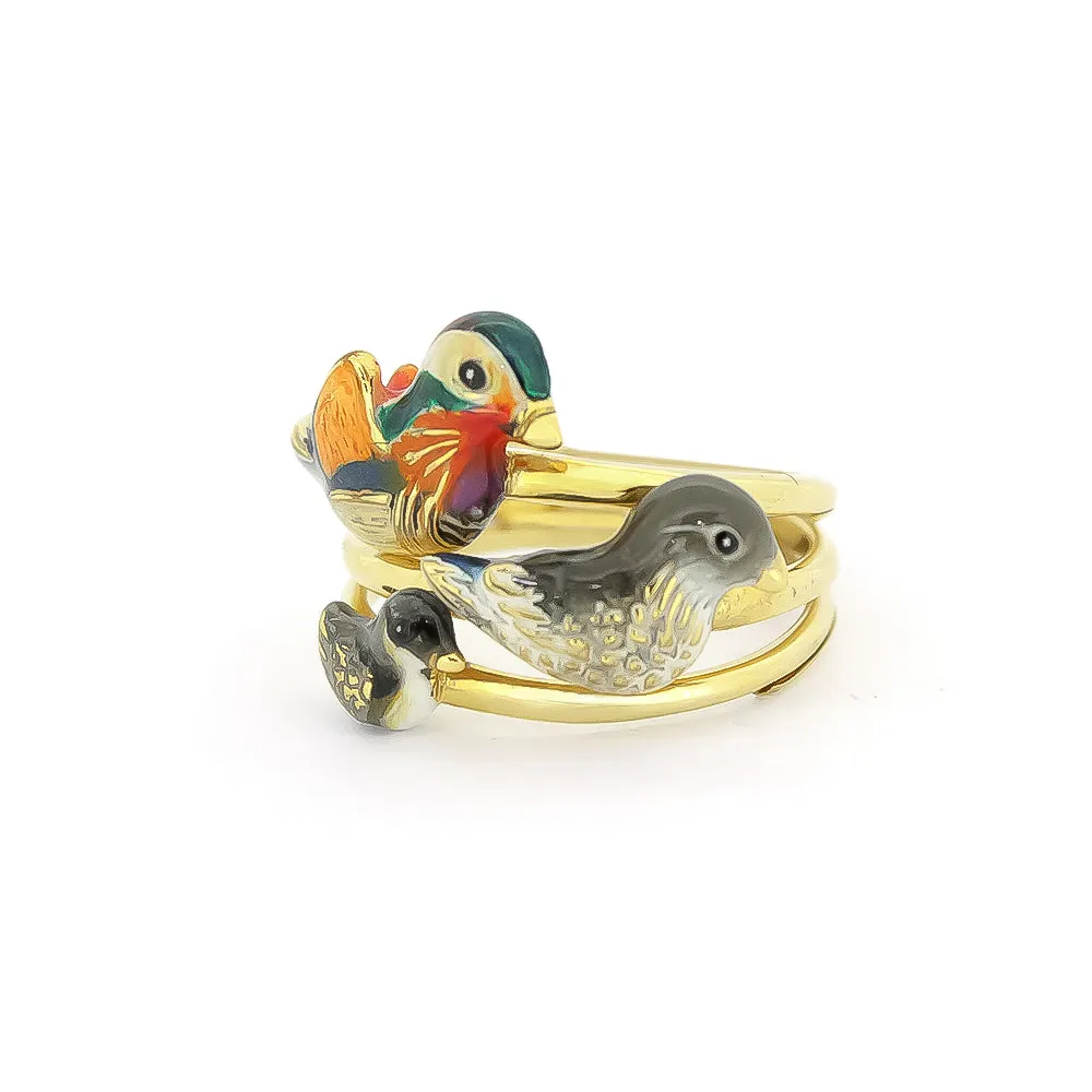Mandarin Duck Family Stacking Ring | Happy Story