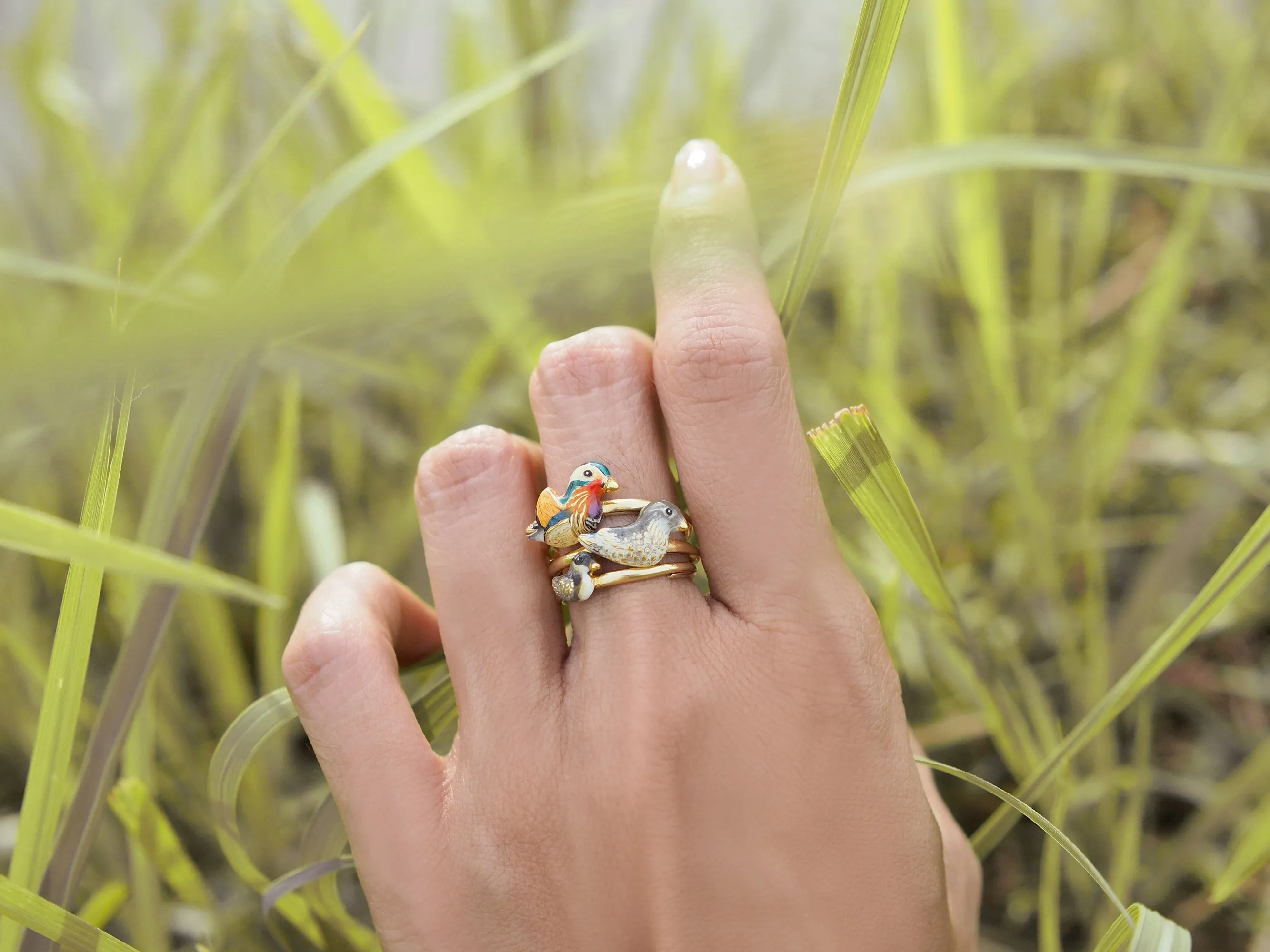 Mandarin Duck Family Stacking Ring | Happy Story