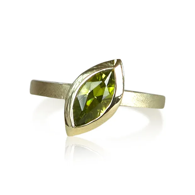 marquise peridot & zircon with petite anise fold stack