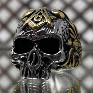 Masonic Brotherhood - Skull Ring (#539)