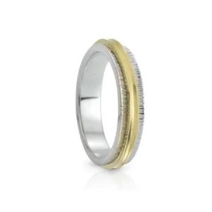 Meditation Ring Trust Sterling Silver and 9K Yellow Gold Plated Spinning Band