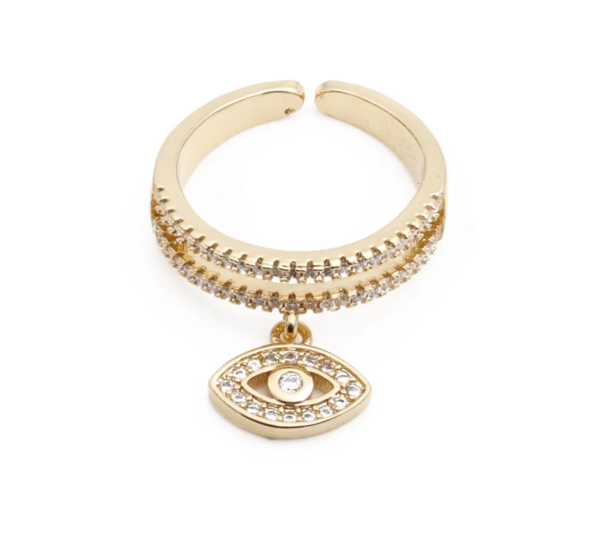 MICRO INLAID ZIRCON EBOL EYE RING
