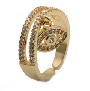 MICRO INLAID ZIRCON EBOL EYE RING