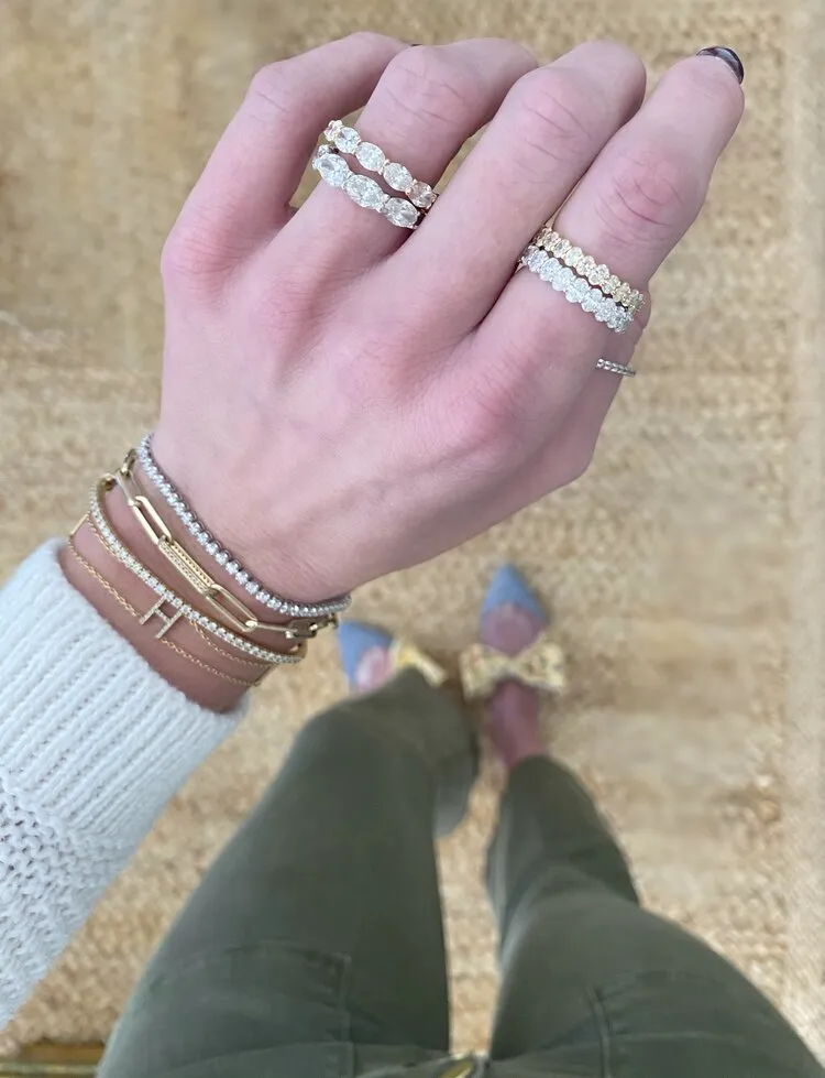 Micro Oval Eternity Band