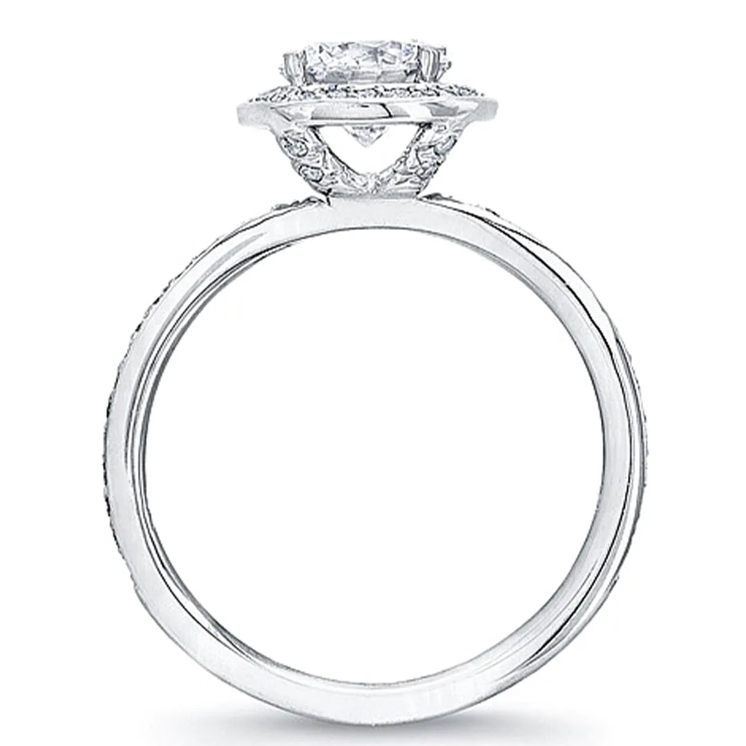 Micro-Pave Diamond Halo Engagement Ring- 1/4ct tw