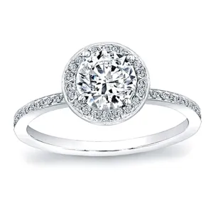 Micro-Pave Diamond Halo Engagement Ring- 1/4ct tw