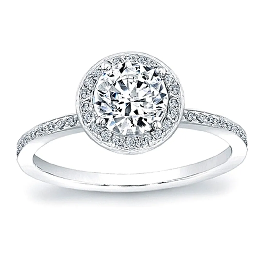 Micro-Pave Diamond Halo Engagement Ring- 1/4ct tw
