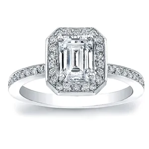 Micro-Pave Diamond Halo Engagement Ring
