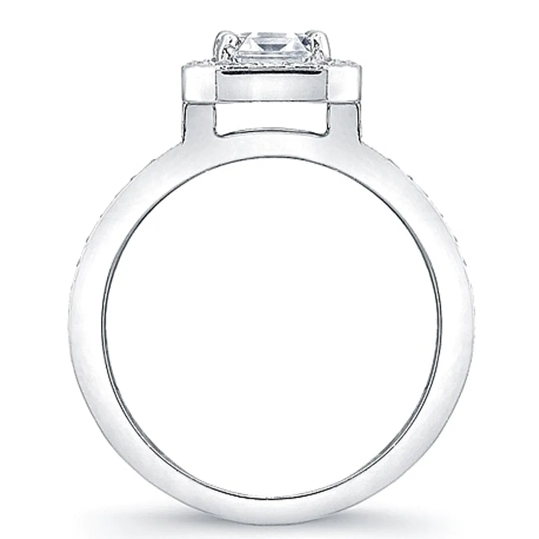 Micro-Pave Diamond Halo Engagement Ring