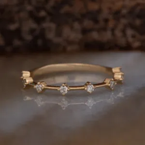 Micro pave diamond wedding band