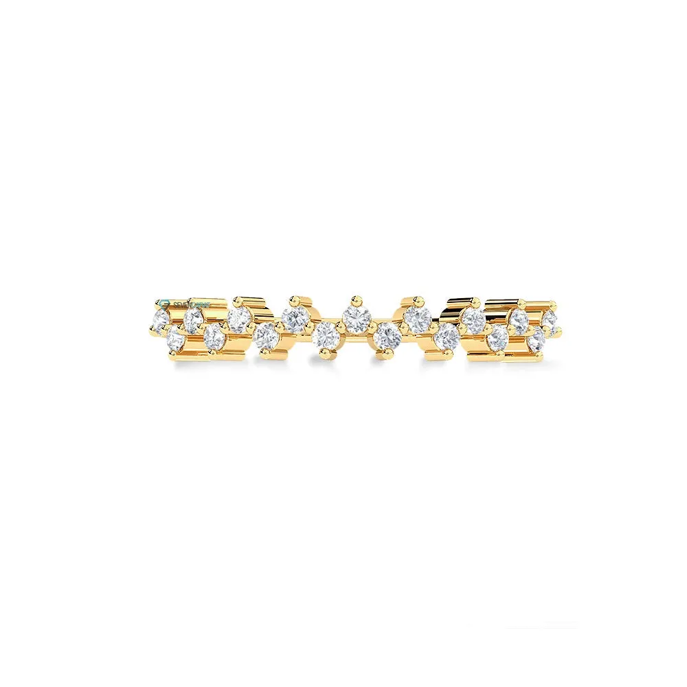 Micro pave diamond wedding Band