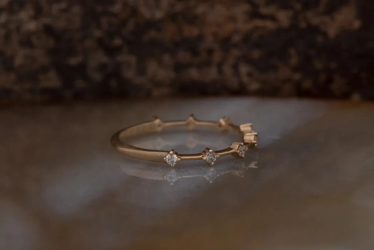 Micro pave diamond wedding band