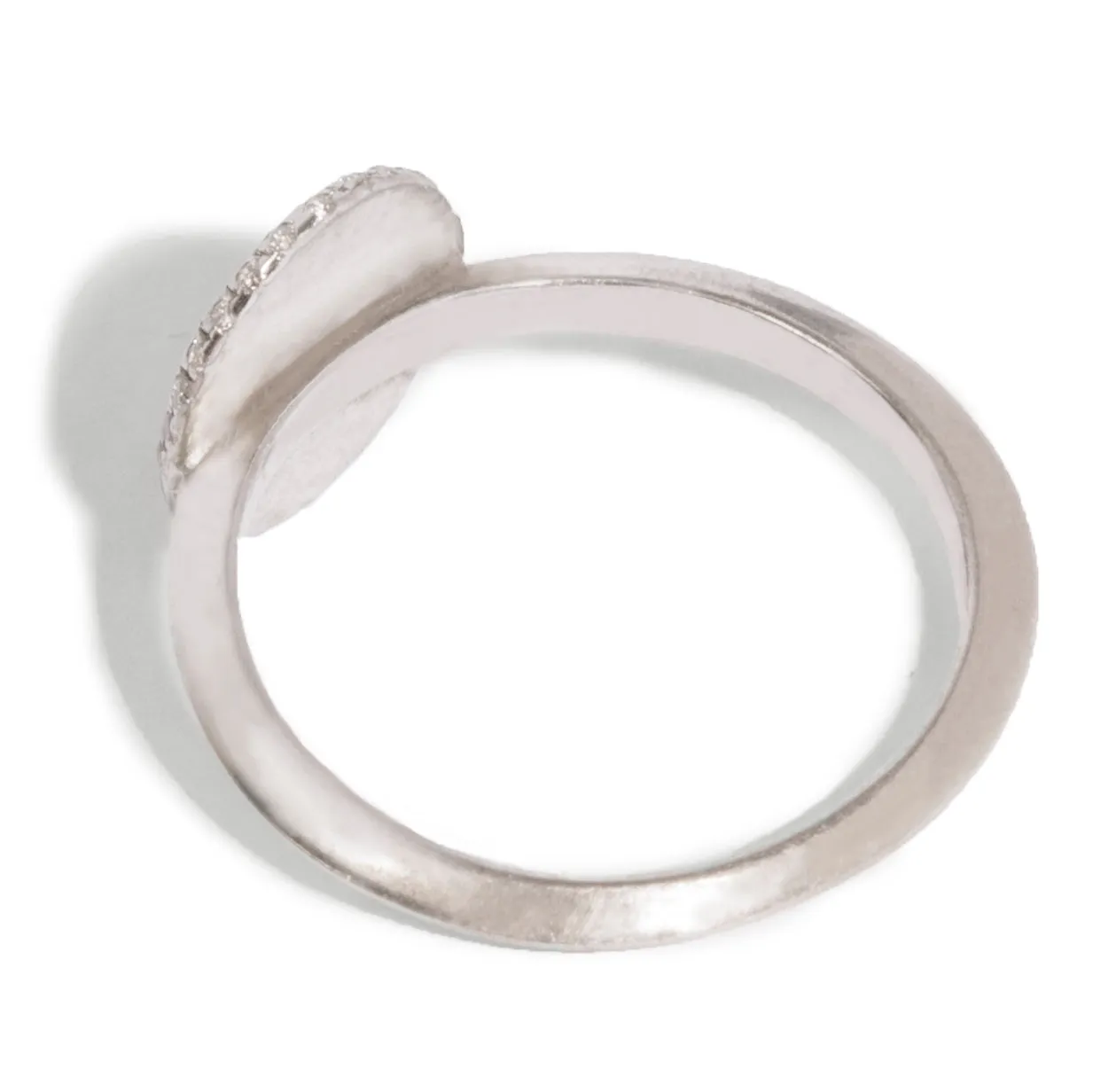 Micro Pave Face and Edge Oval Shape Ring