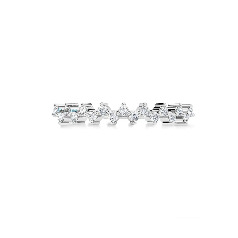 Micro pave ring-Diamond wedding Band 0.15 ct