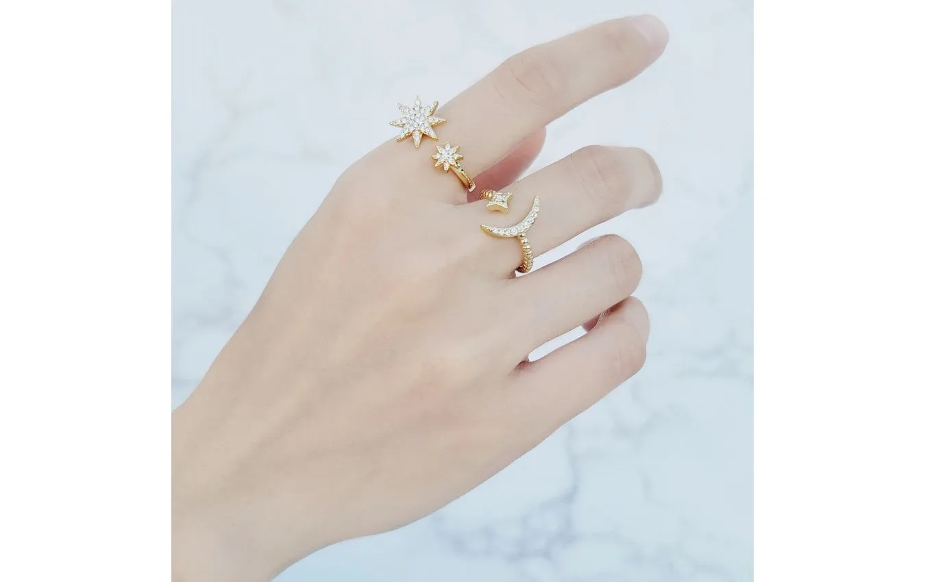 Moon and Star Ring