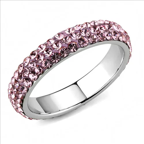 MT 3453 - Crystal Eternity Band -Light  Pink - October Birthstone -  Most Popular