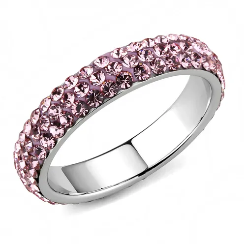 MT 3453 - Crystal Eternity Band -Light  Pink - October Birthstone -  Most Popular