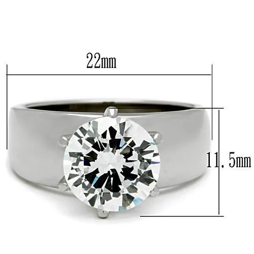 MT 40025 - Round Cut Crystal in a Six Prong Setting Newest April Birthstone Solitaire
