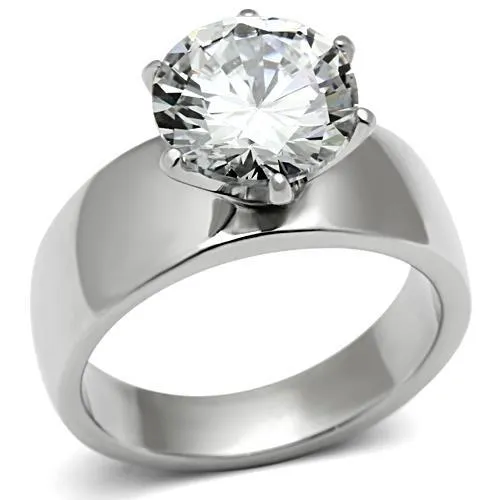 MT 40025 - Round Cut Crystal in a Six Prong Setting Newest April Birthstone Solitaire