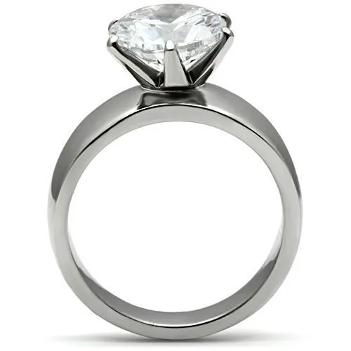 MT 40025 - Round Cut Crystal in a Six Prong Setting Newest April Birthstone Solitaire
