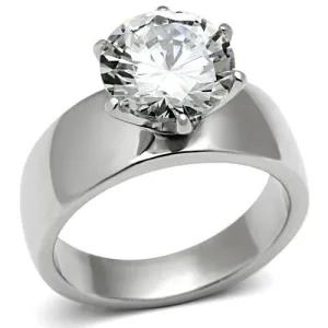 MT 40025 - Round Cut Crystal in a Six Prong Setting Newest April Birthstone Solitaire