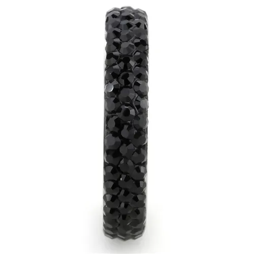 MT 4353 - Crystal Eternity Band - Black -  Stackable - Most Popular