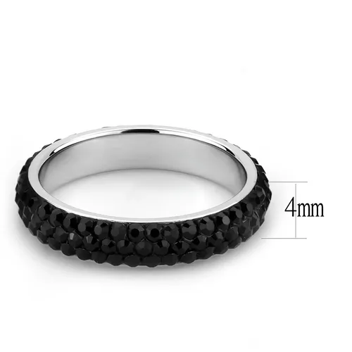 MT 4353 - Crystal Eternity Band - Black -  Stackable - Most Popular